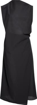 Jacquemus La Robe Drap Asymmetric Midi Dress
