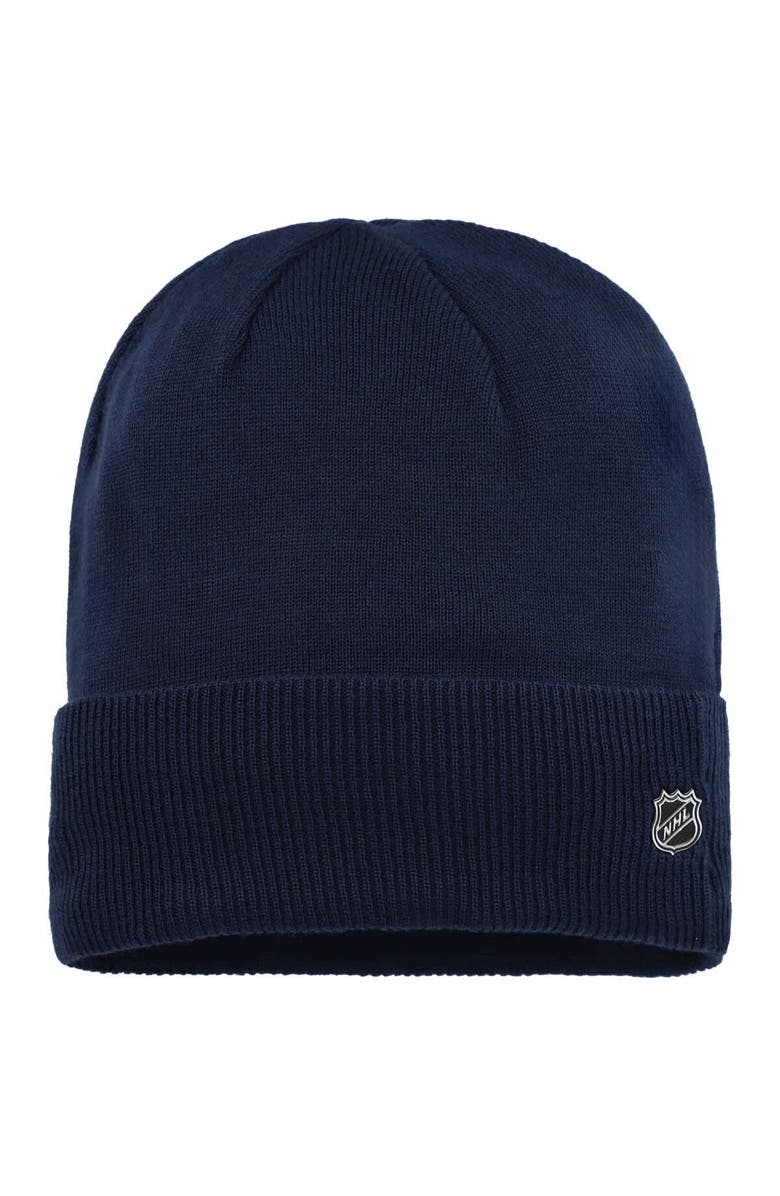 FANATICS Men's Fanatics Navy Winnipeg Jets Authentic Pro Rest & Recover Cuffed Knit Hat, Alternate, color, 