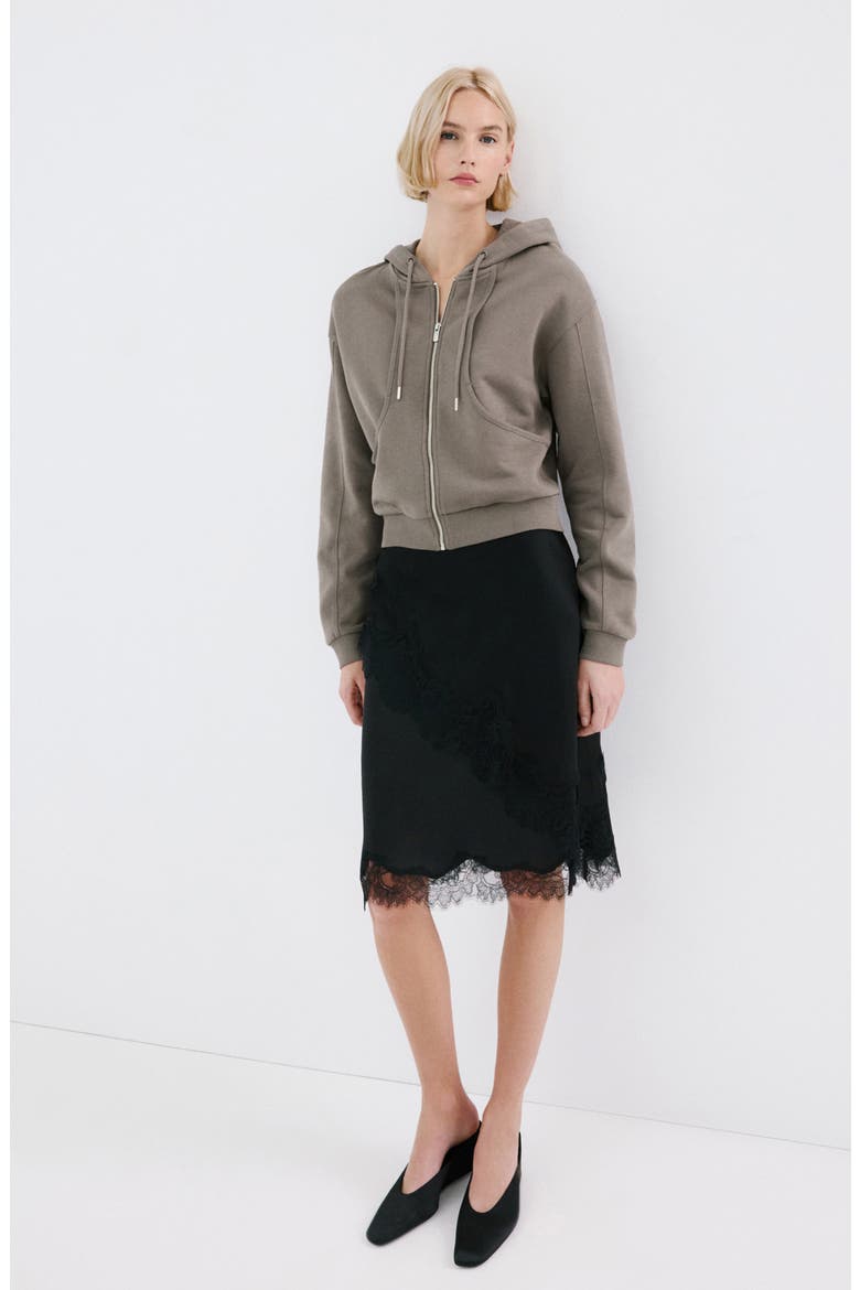 Seamed Terry Zip Hoodie, Alternate, color, GREY