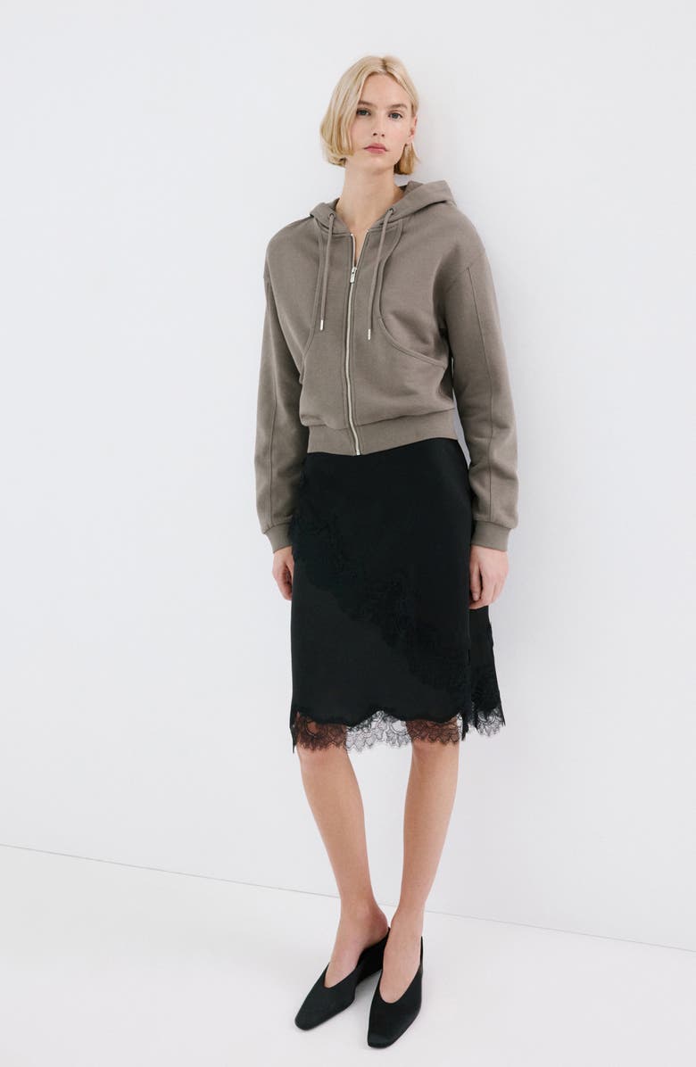 MANGO Seamed Terry Zip Hoodie, Alternate, color, 