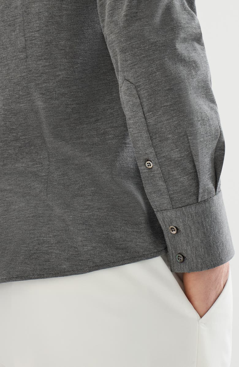 Brunello Cucinelli Lightweight jersey shirt, Alternate, color, Dark Grey