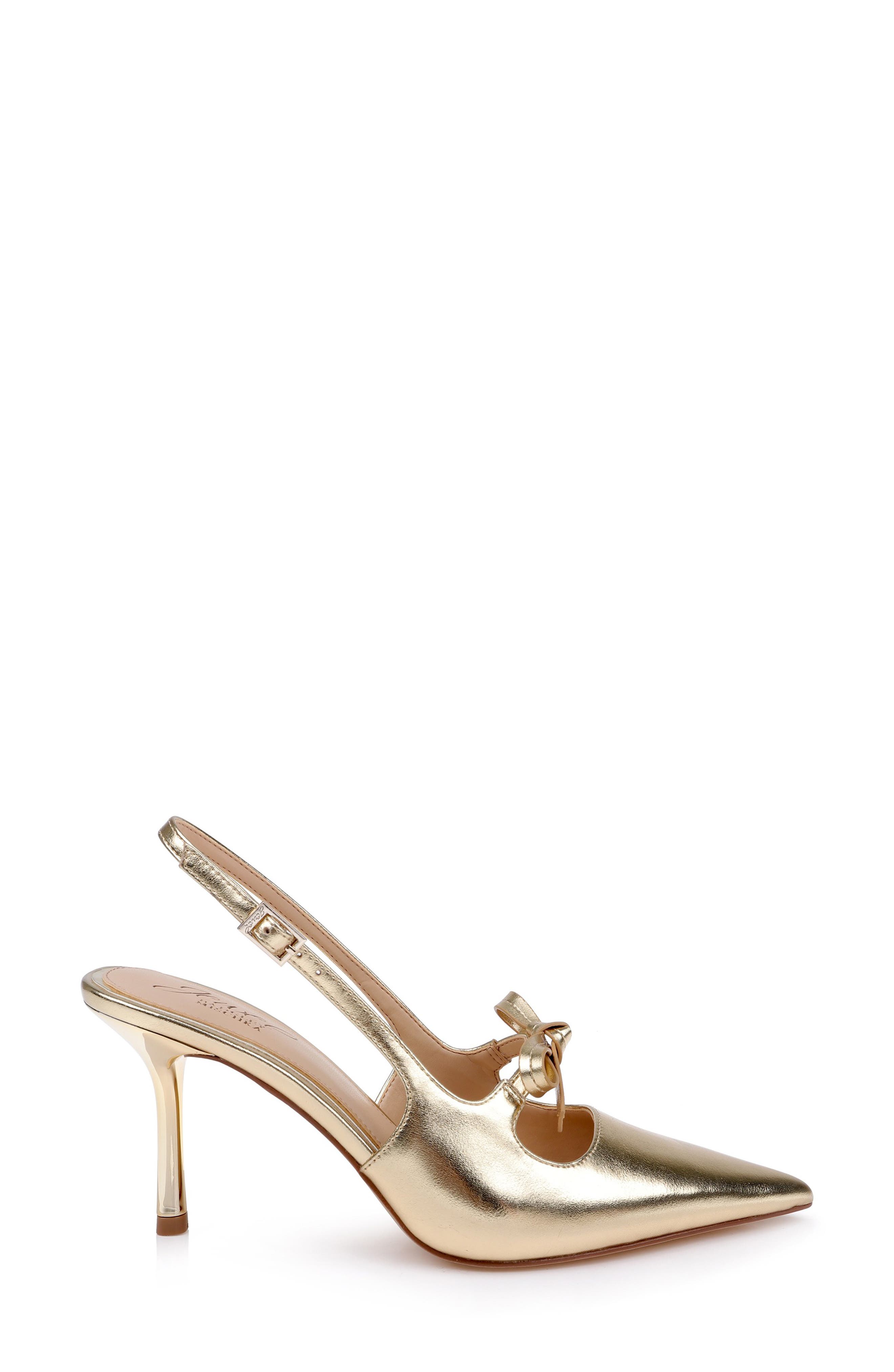 Zaya Pointed Toe Slingback Pump, Alternate, color, GOLD METALLIC