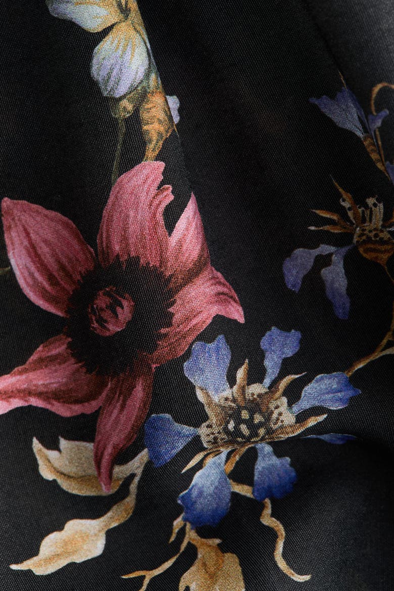 Wide-leg Viscose-blend Pants, Alternate, color, Black/floral