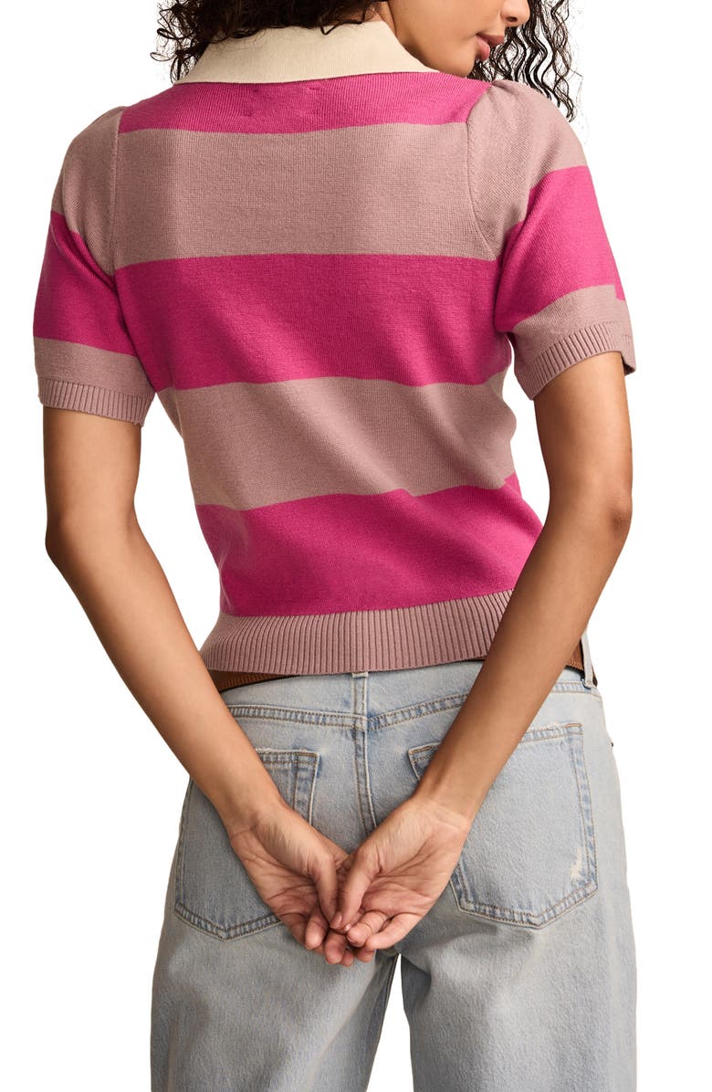 Lucky Brand Short Sleeve Polo Sweater, Alternate, color,