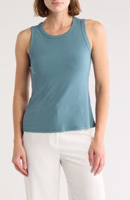 Halogen® Fitted Ribbed Tank Top