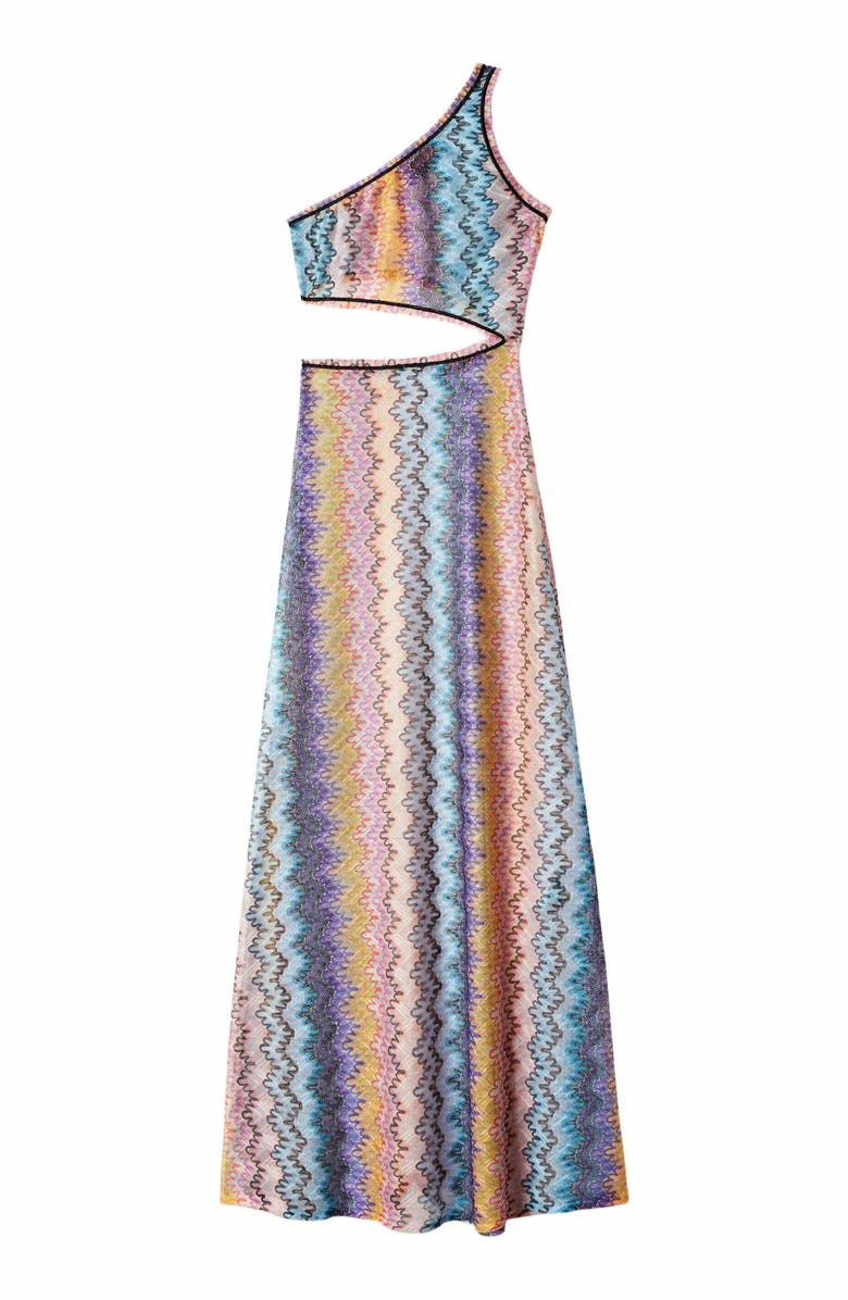 Missoni Long One-shoulder Cover-up With Cut-out Detail, Alternate, color,