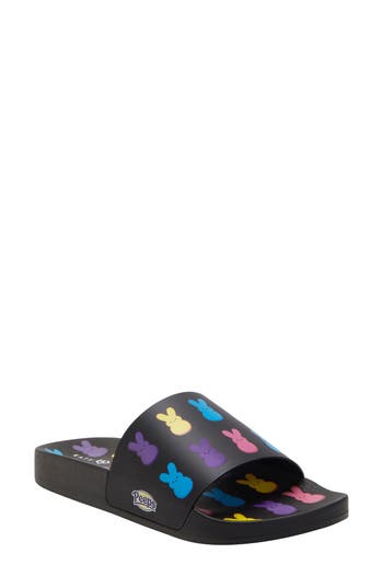 Katy Perry The Peeps Bunny Slide Sandal In Black Multi