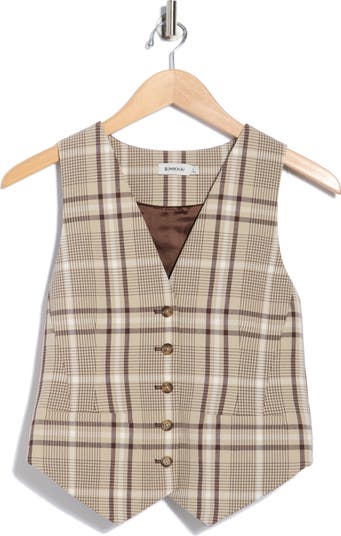 Poppy Plaid Vest
