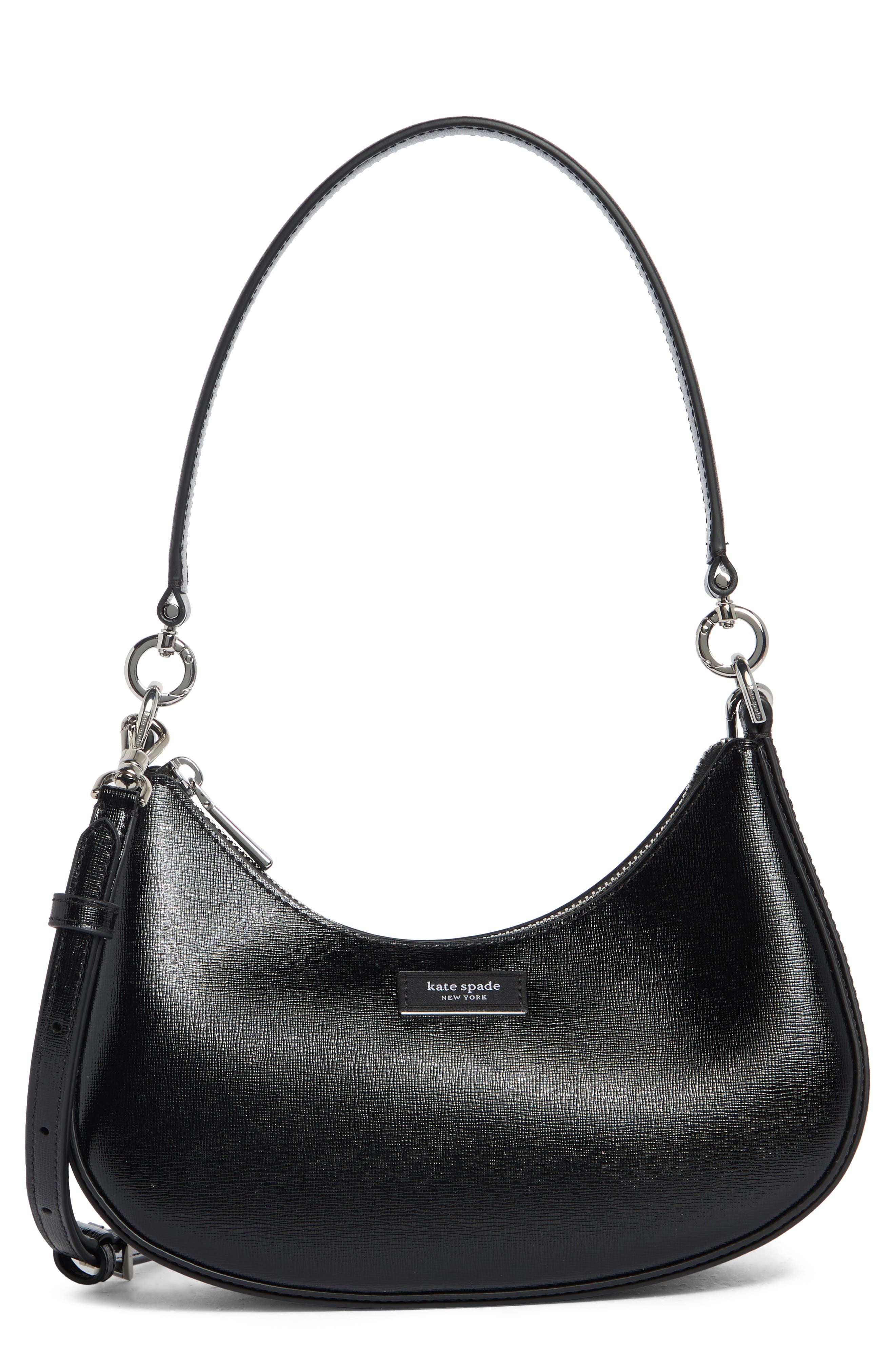 Sam Icon Shiny Saffiano Leather Crossbody Bag