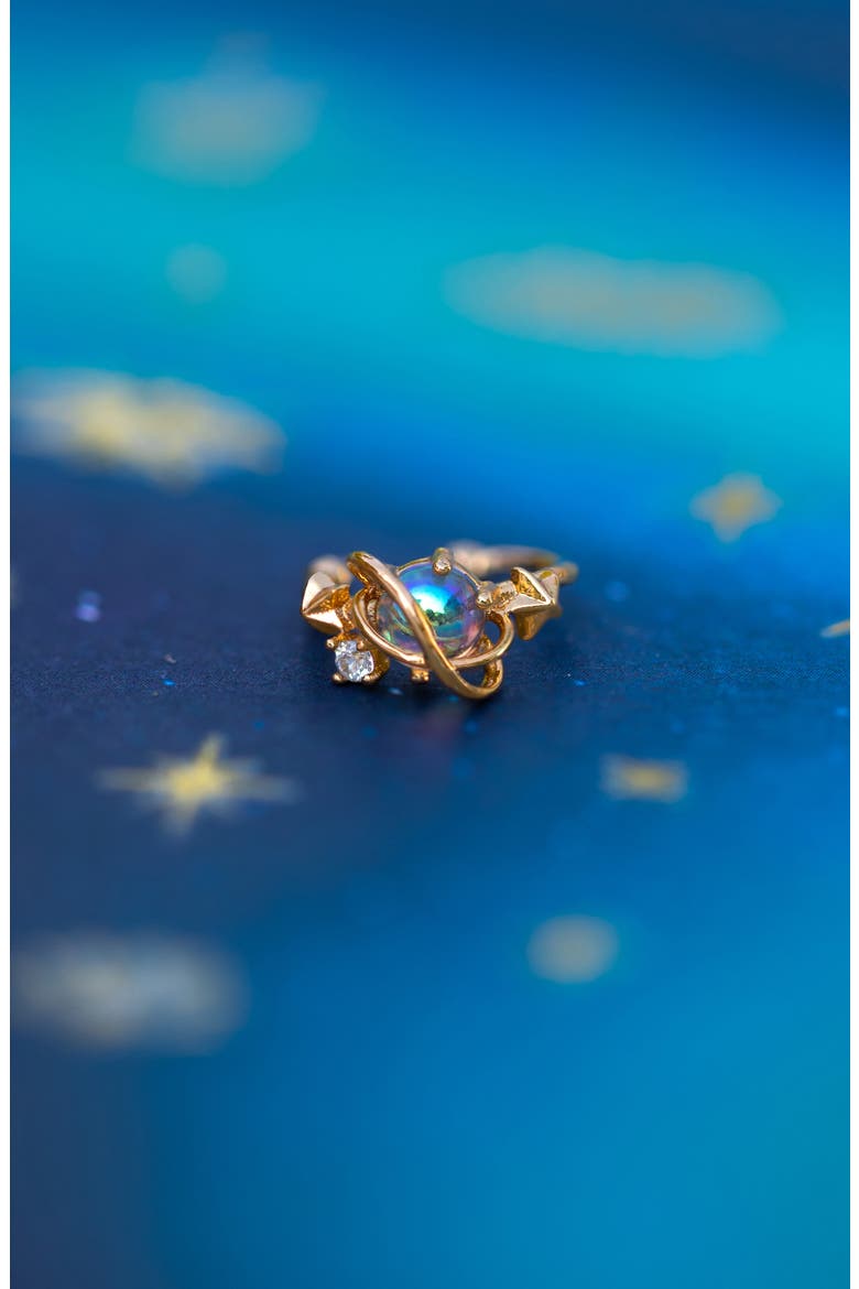 Rings of Neptune Single Ear Cuff, Alternate, color, GOLD