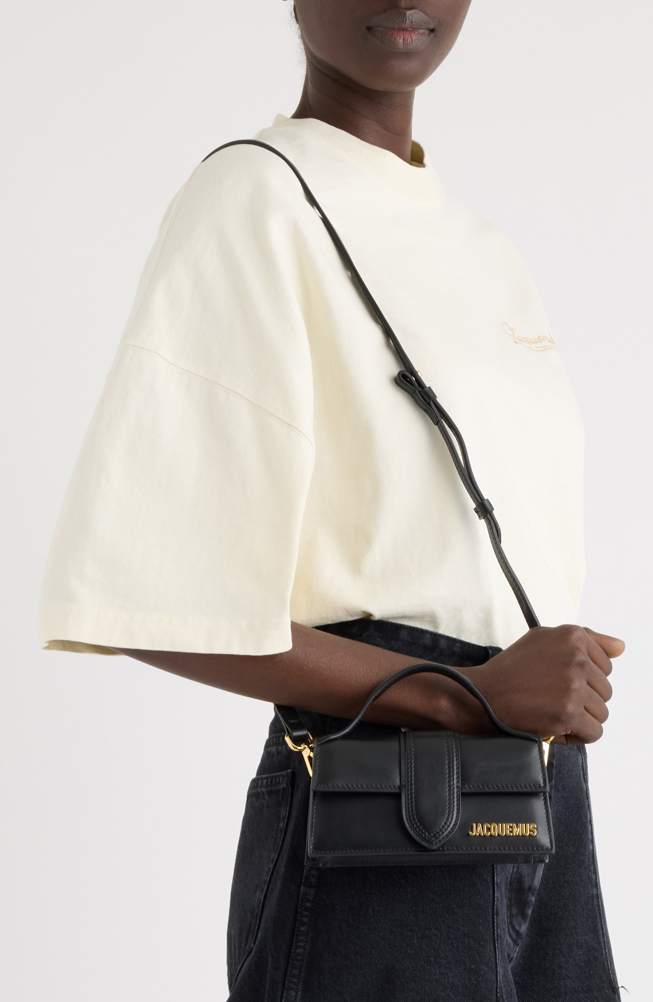 Jacquemus Le Bambino Top Handle Crossbody Bag, Alternate, color, Black 990