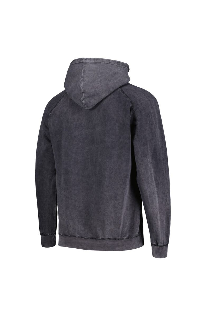 IMAGE ONE Men's Heather Black Colorado Buffaloes Arch Vintage Mascot Raglan Pullover Hoodie, Alternate, color,