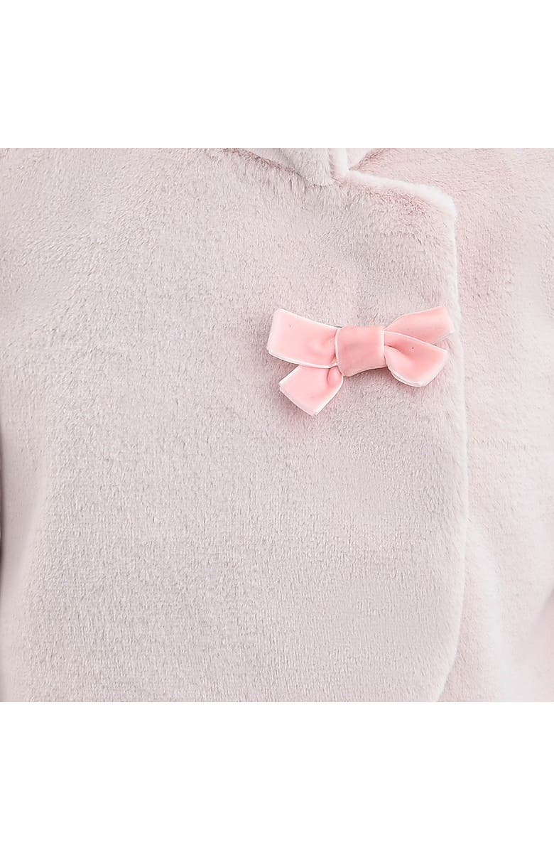 Tulleen Bow Collar Plush Coat, Alternate, color, Pink