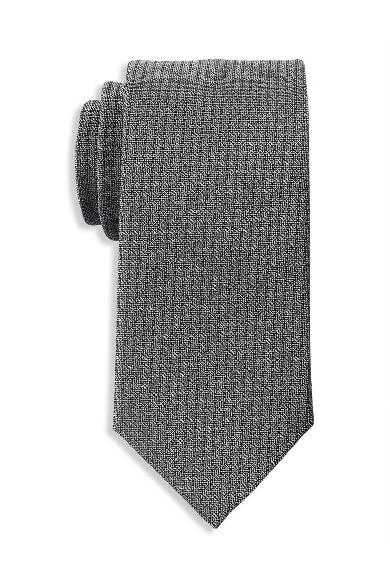 Big & Tall Hinson Textured Tie, Main, color, CHARCOAL