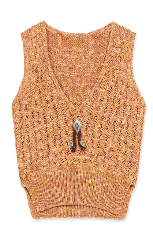 Fortela Lizzy Melange Cotton Knit Vest In Brown