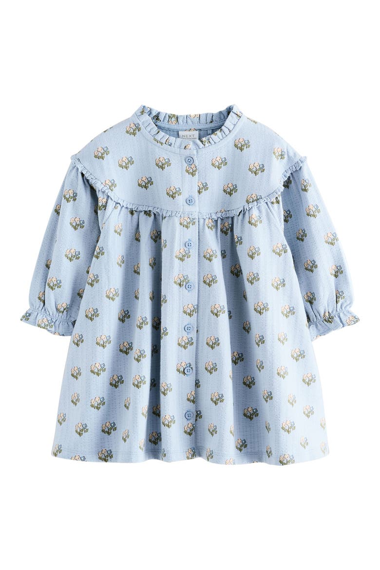 Kids' Floral Long Sleeve Cotton Dress, Main, color, BLUE