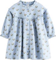 NEXT Kids' Floral Long Sleeve Cotton Dress