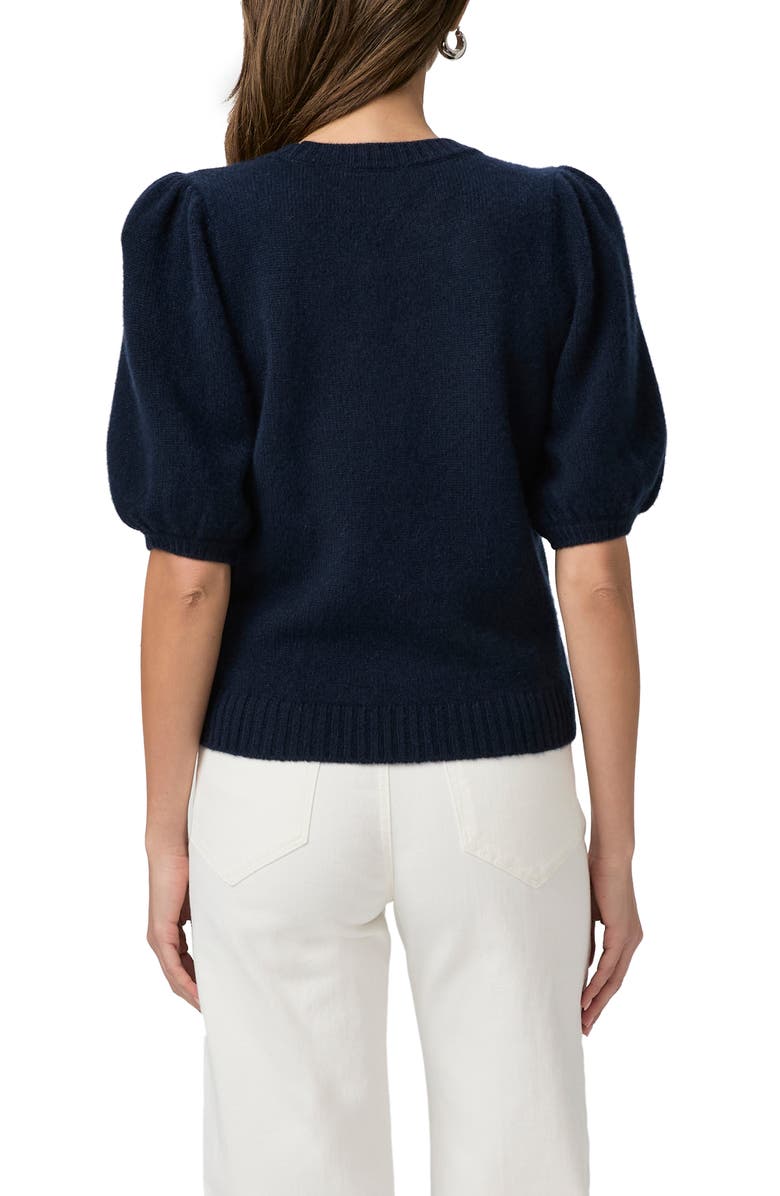 PAIGE Lucerne Puff Sleeve Cashmere Blend Top, Alternate, color, Deep Navy