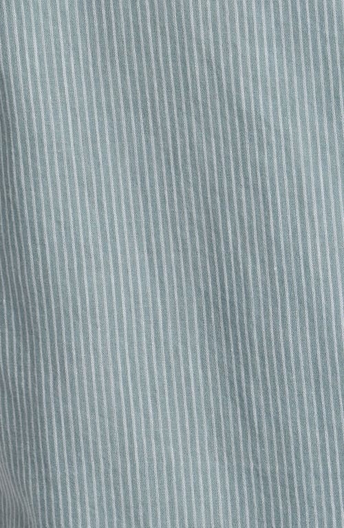 Rag & Bone Avery Cotton Gauze Camp Shirt In Stone Blue Stripe