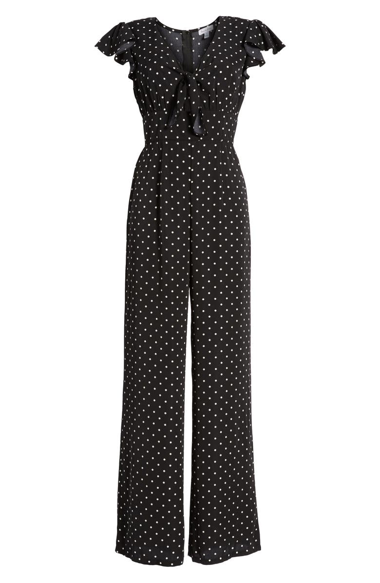 Love, Fire Tie Front Wide Leg Jumpsuit, Alternate, color, 