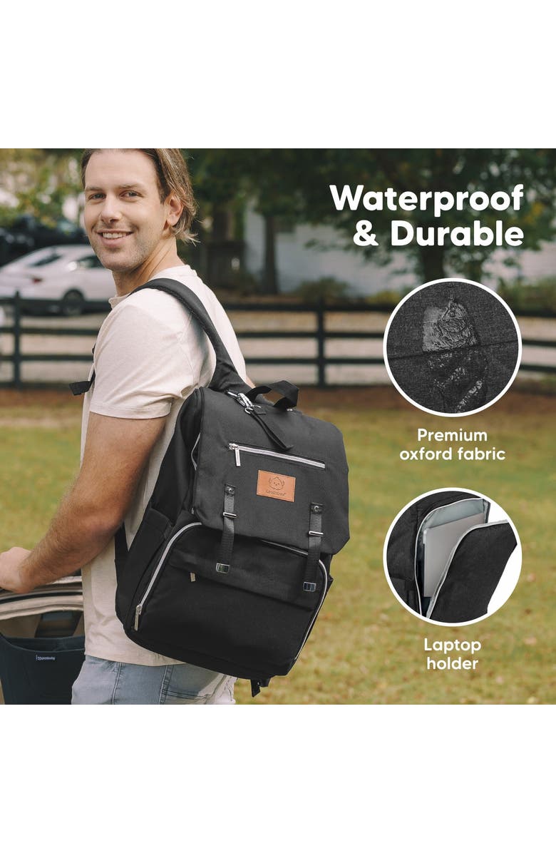 KeaBabies Explorer Diaper Bag, Alternate, color, Trendy Black