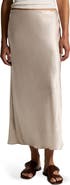 Vince Side Slit Matte Satin Slip Skirt