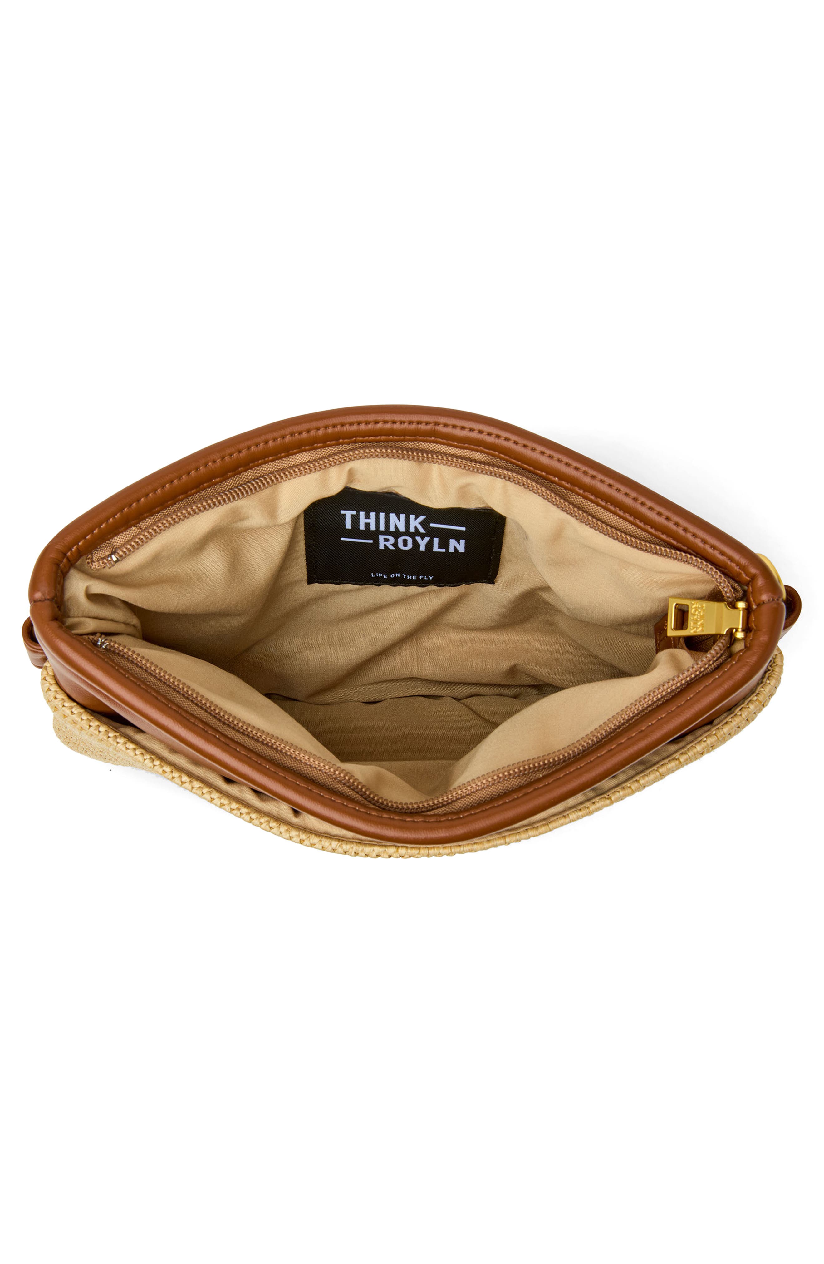 THINK ROYLN Yacht 2.0 Bum Bag, Alternate, color, Dune Raffia And Saddle