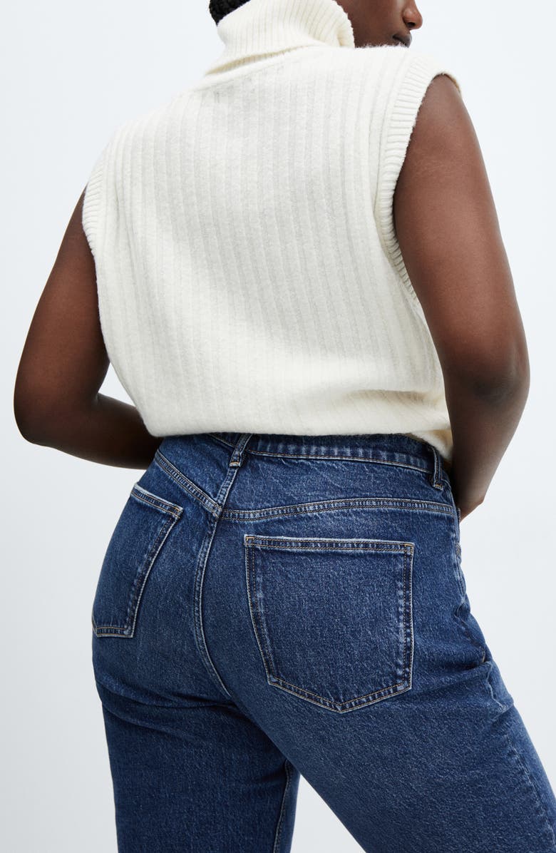 MANGO High Waist Ankle Mom Jeans, Alternate, color,