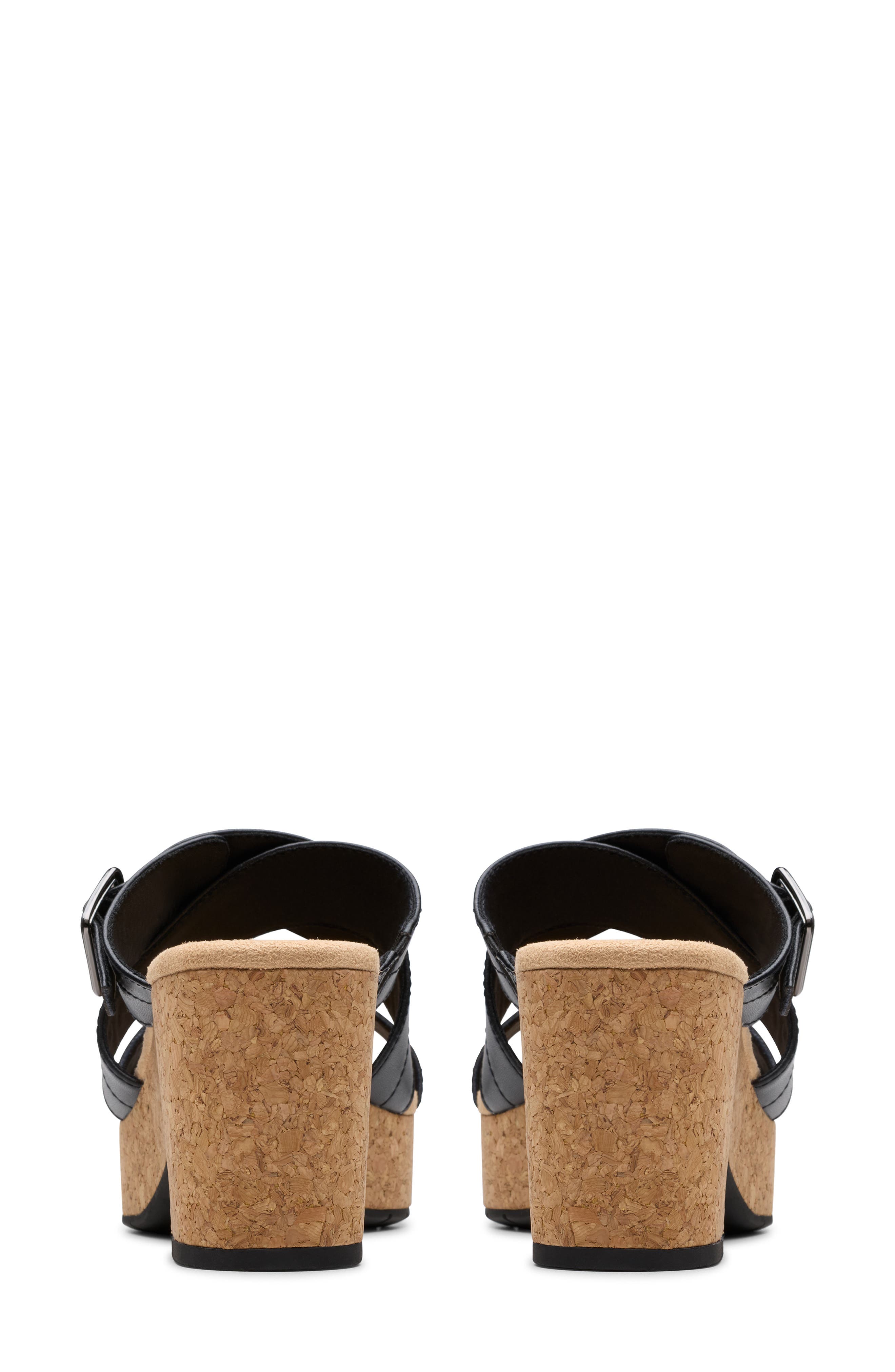 Clarks<sup>®</sup> Nerisa Holly Platform Sandal, Alternate, color, Black Leather