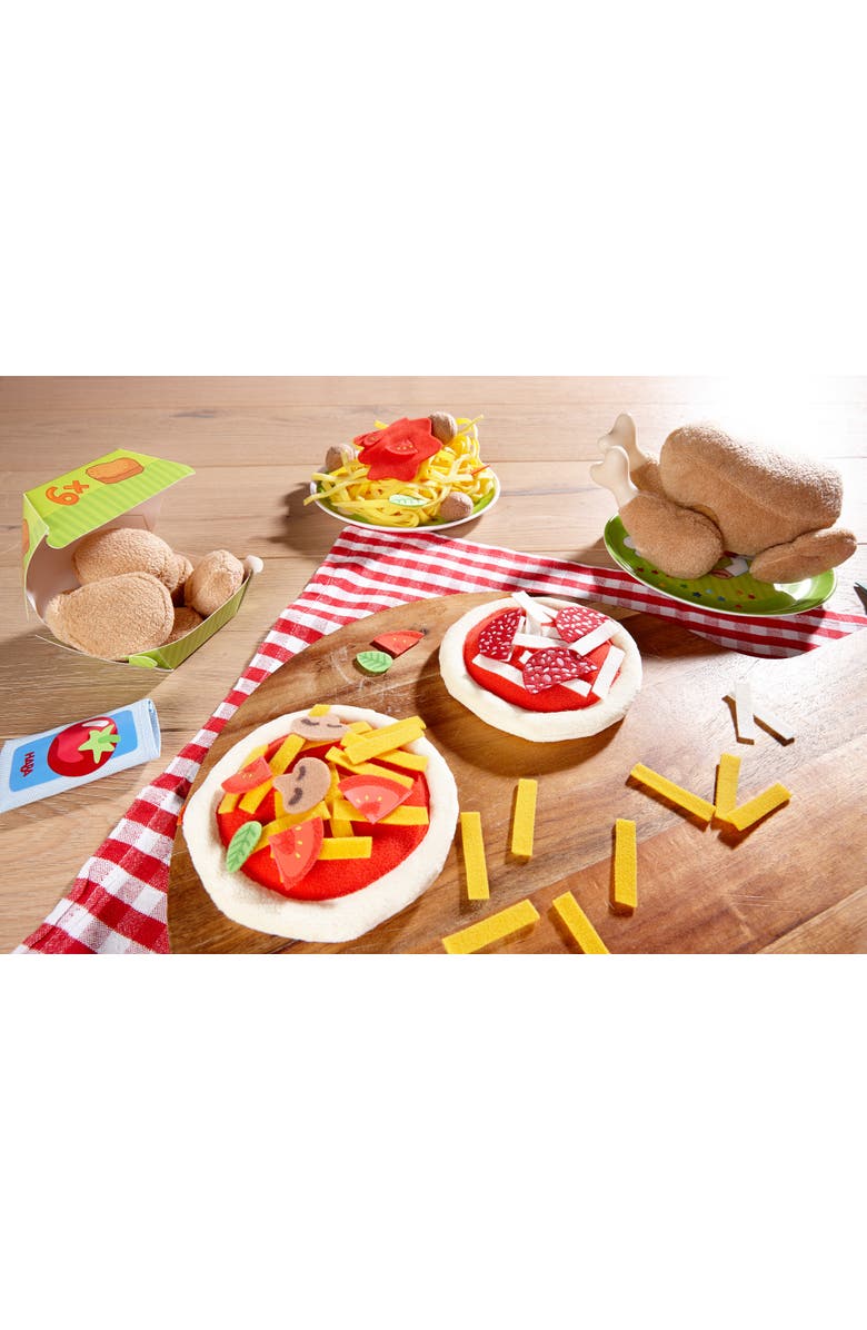 HABA Biofino Mini Pizzas - Two Small Pies with Loads of Fabric Toppings - Perfect for Pretend Role Play, Alternate, color, 