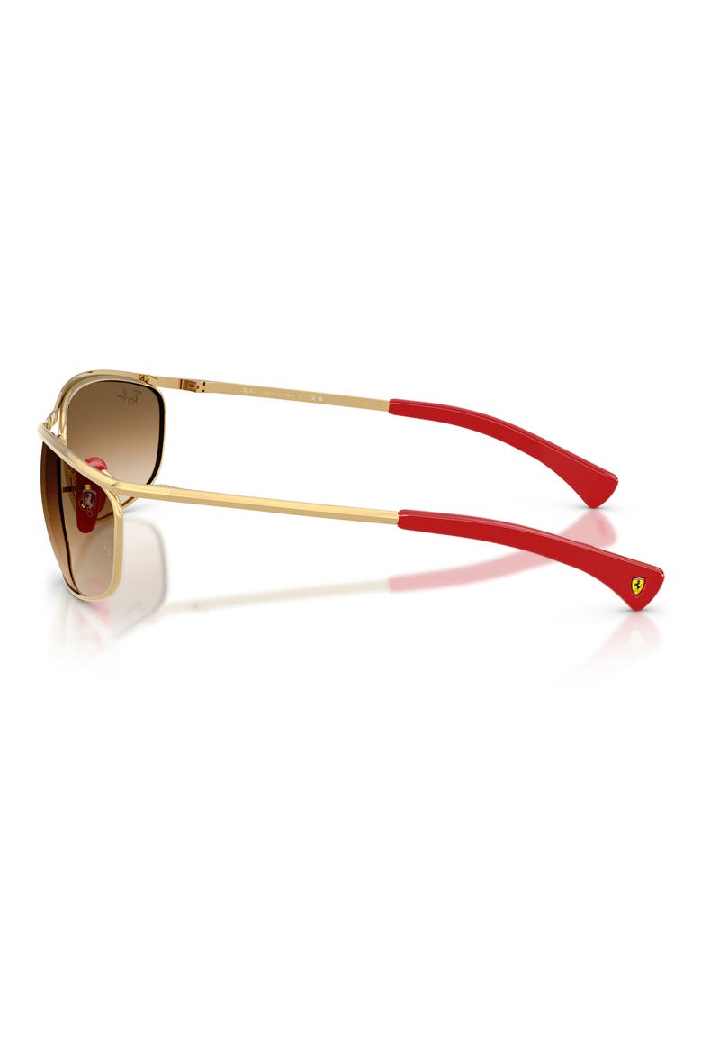 x Ferrari 62mm Oversize Gradient Oval Sunglasses, Alternate, color, GOLD / CLEAR GRADIENT BROWN