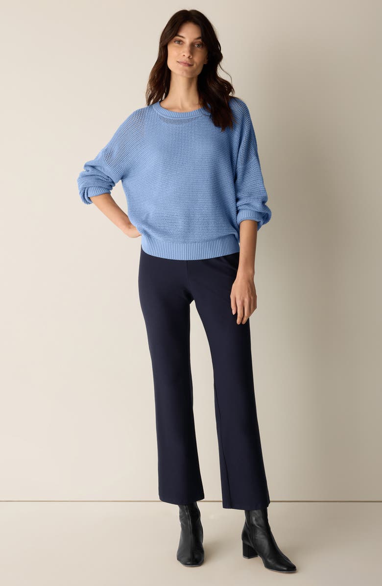 Eileen Fisher Organic Cotton & Tencel<sup>™</sup> Lyocell Crewneck Sweater, Alternate, color, Skylight