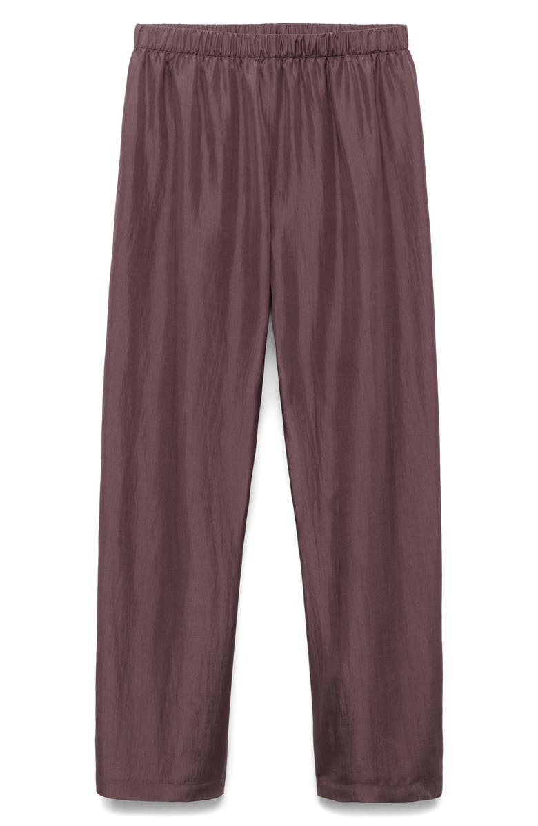MANGO Habotai Silk Pajama Pants, Alternate, color, Blackberry