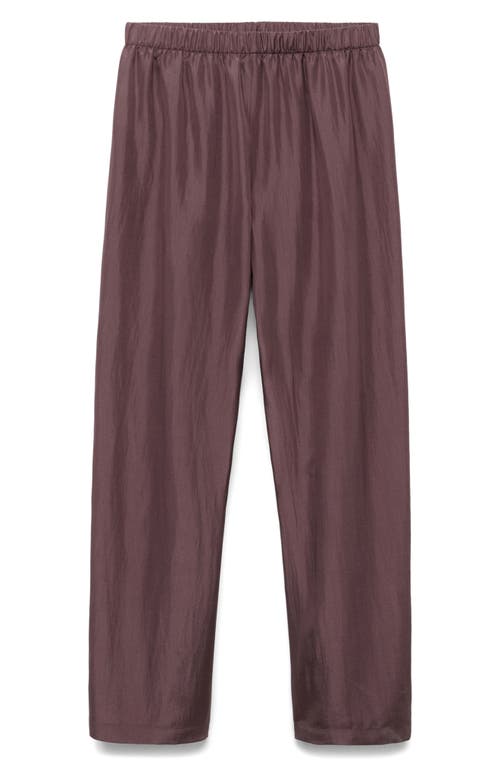 Mango Habotai Silk Pajama Pants In Purple