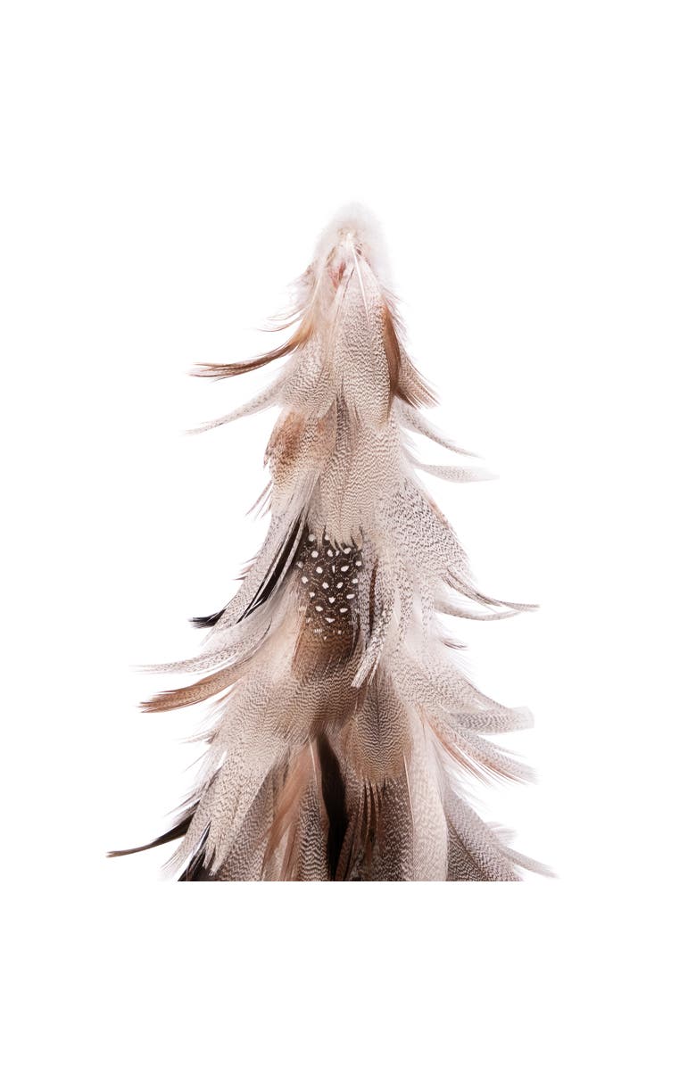 Northlight Layered Feather Cone Tree Christmas Decoration - 15.5" - Brown and Gray, Alternate, color, Brown