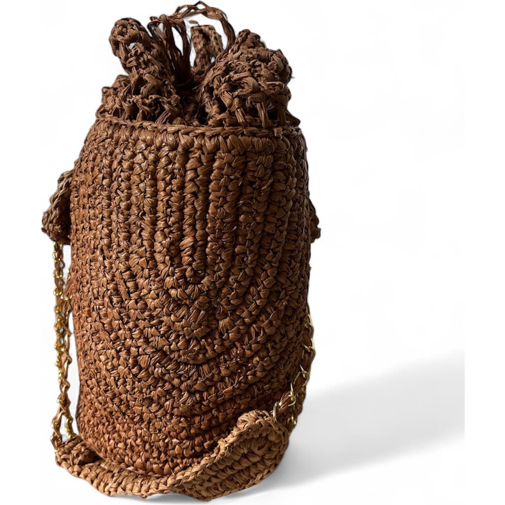 Zanatany Concepts Buckety Raffia Bag In Brown