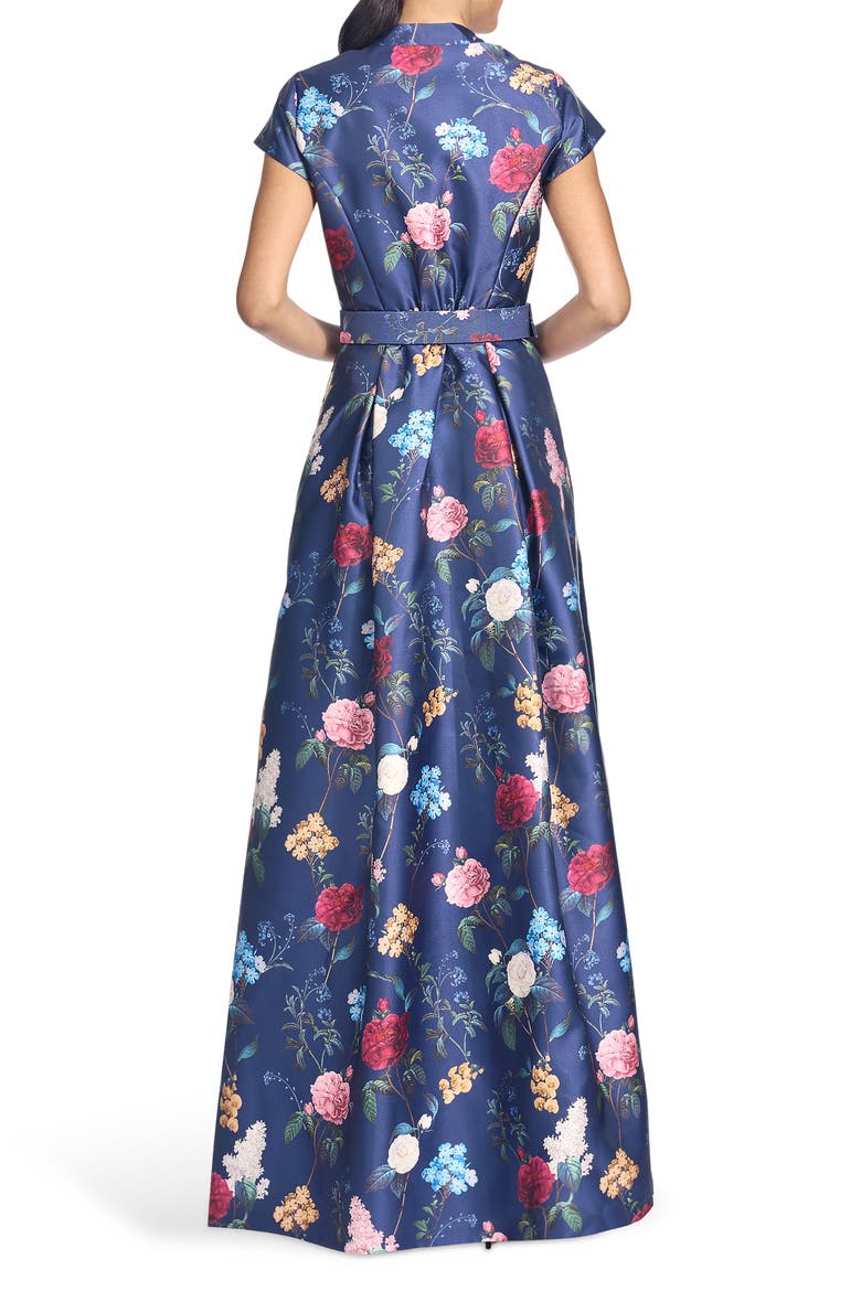 Marta Floral Belted Gown, Alternate, color, MIDNIGHT MAGIC GARDEN