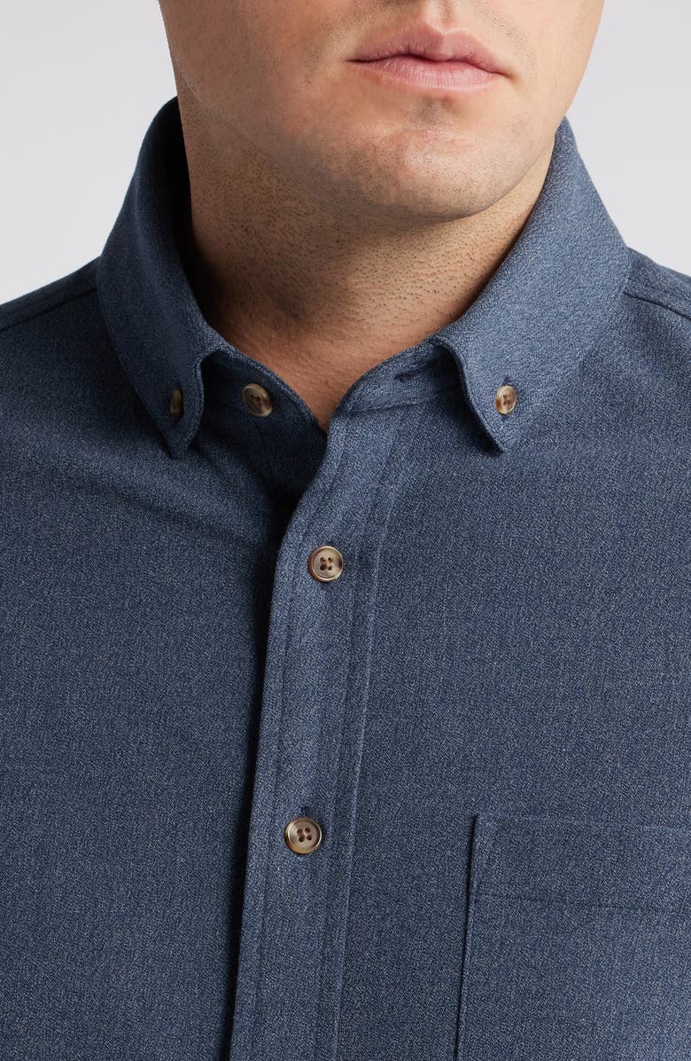 Mizzen+Main City Trim Fit Solid Stretch Flannel Button-Down Shirt, Alternate, color,