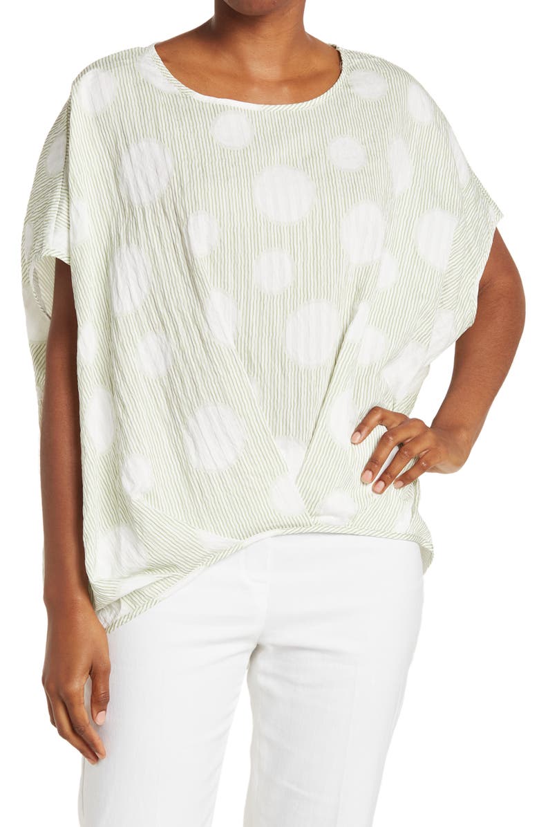 PATRIZIA LUCA Pleated Hi-Low Hem Top, Main, color,