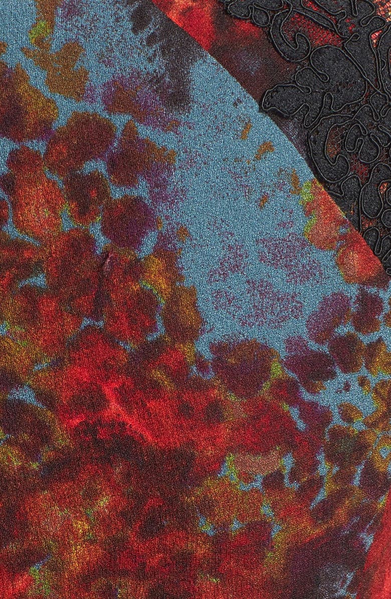 Maggy London Lace Appliqué Floral Print Sheath Dress, Alternate, color,