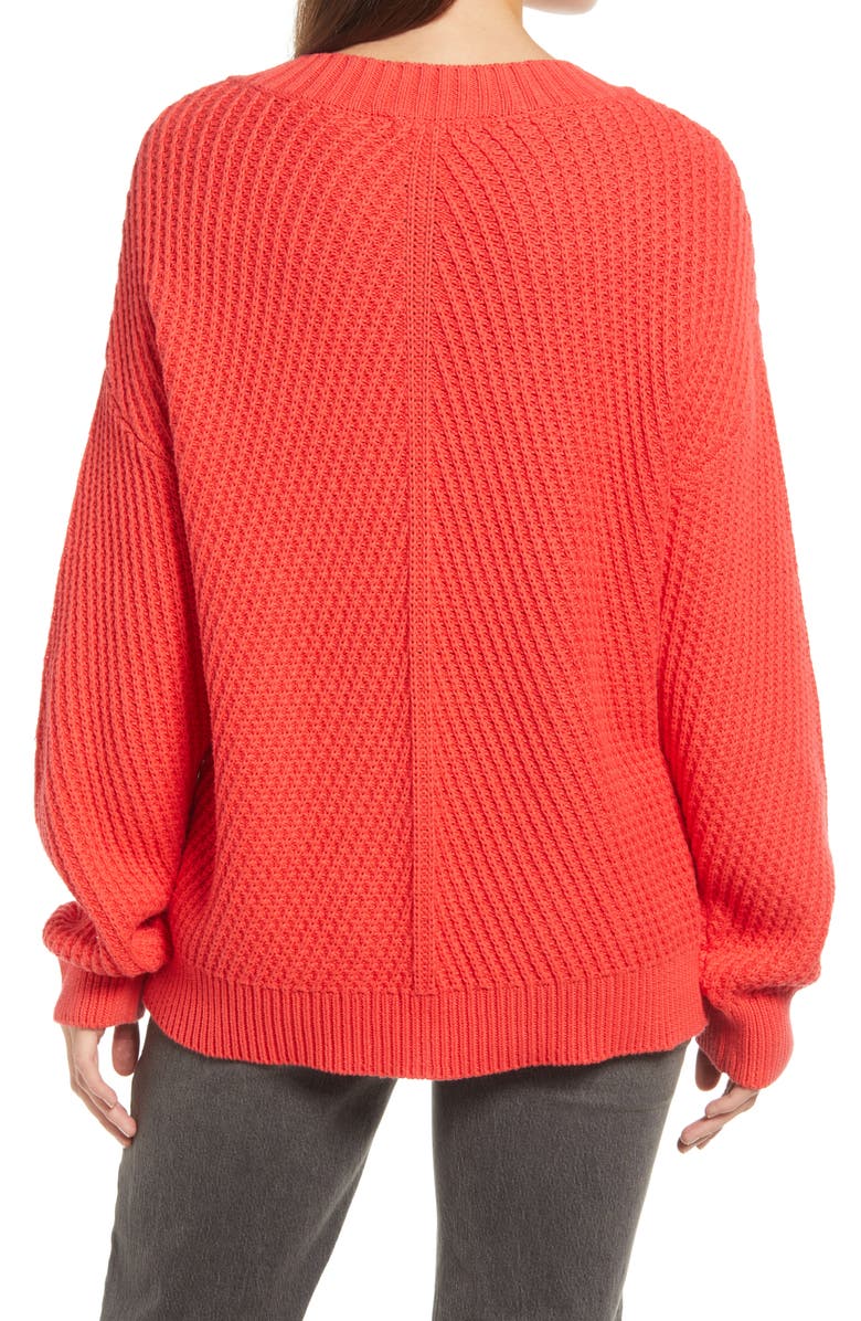 Treasure & Bond Tuck Stitch Cotton Sweater, Alternate, color,