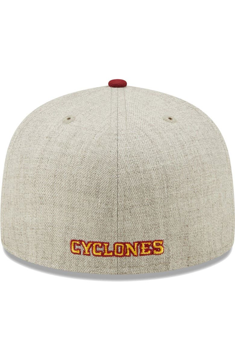 New Era Men's New Era Heather Gray/Cardinal Iowa State Cyclones Patch 59FIFTY Fitted Hat, Alternate, color,
