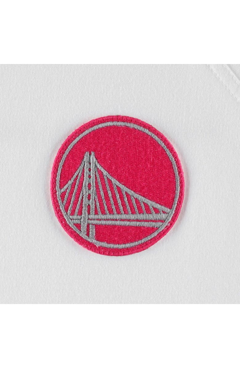 LUSSO Women's Lusso White/Pink Golden State Warriors Melody Cuffed Tri-Blend Shorts, Alternate, color, White