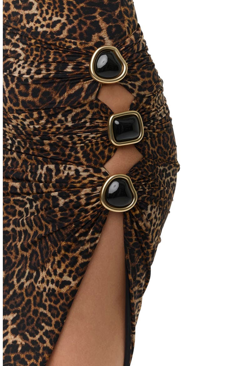 Print Asymmetrical Cutout Midi Skirt, Alternate, color, SPOTTED LEOPARD