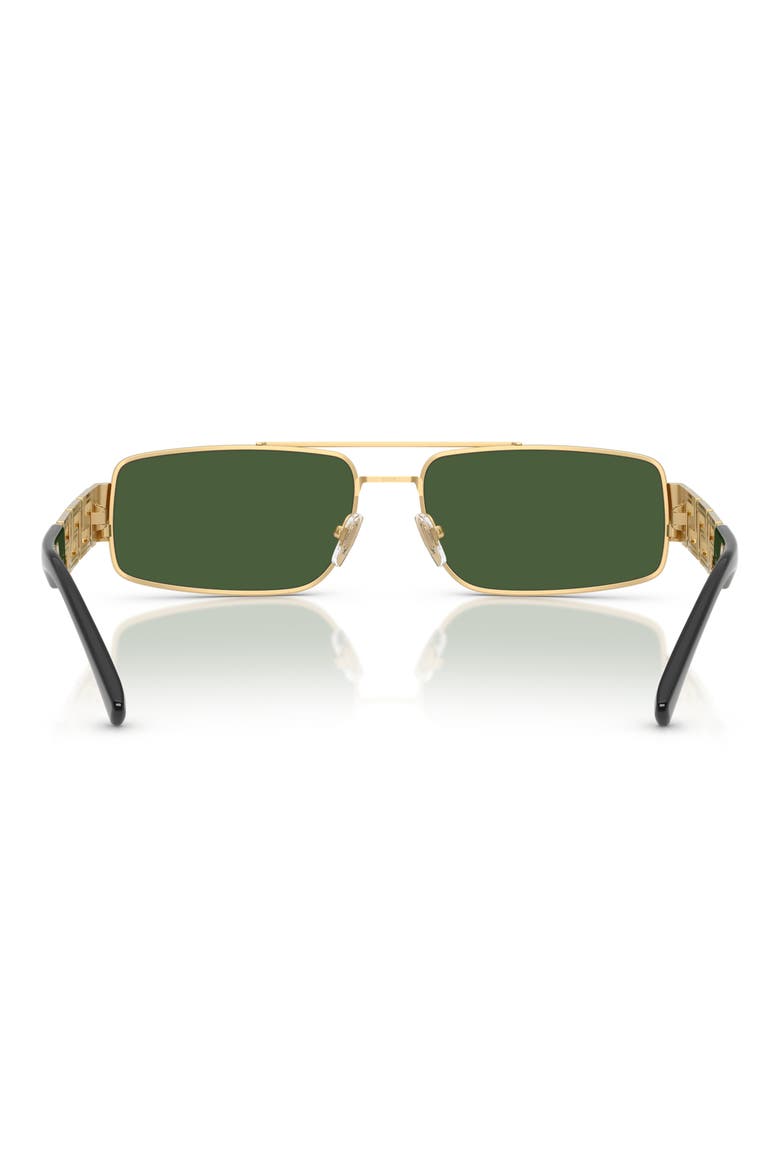 60mm Rectangular Sunglasses, Alternate, color, GOLD / DARK GREEN