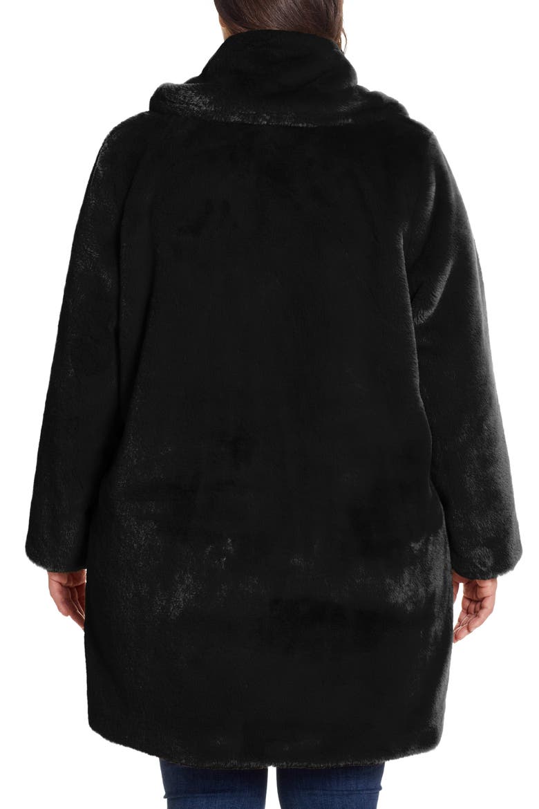 Faux Fur Coat, Alternate, color, BLACK