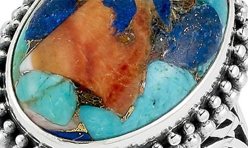 Samuel B. Lapis & Turquoise Ring In Multi