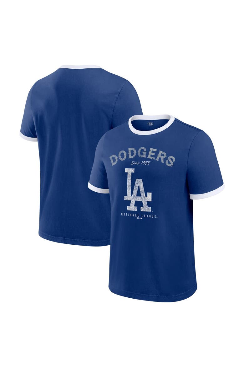 Men's Darius Rucker Collection by Fanatics  Royal Los Angeles Dodgers Washed Ringer T-Shirt, Main, color, Royal