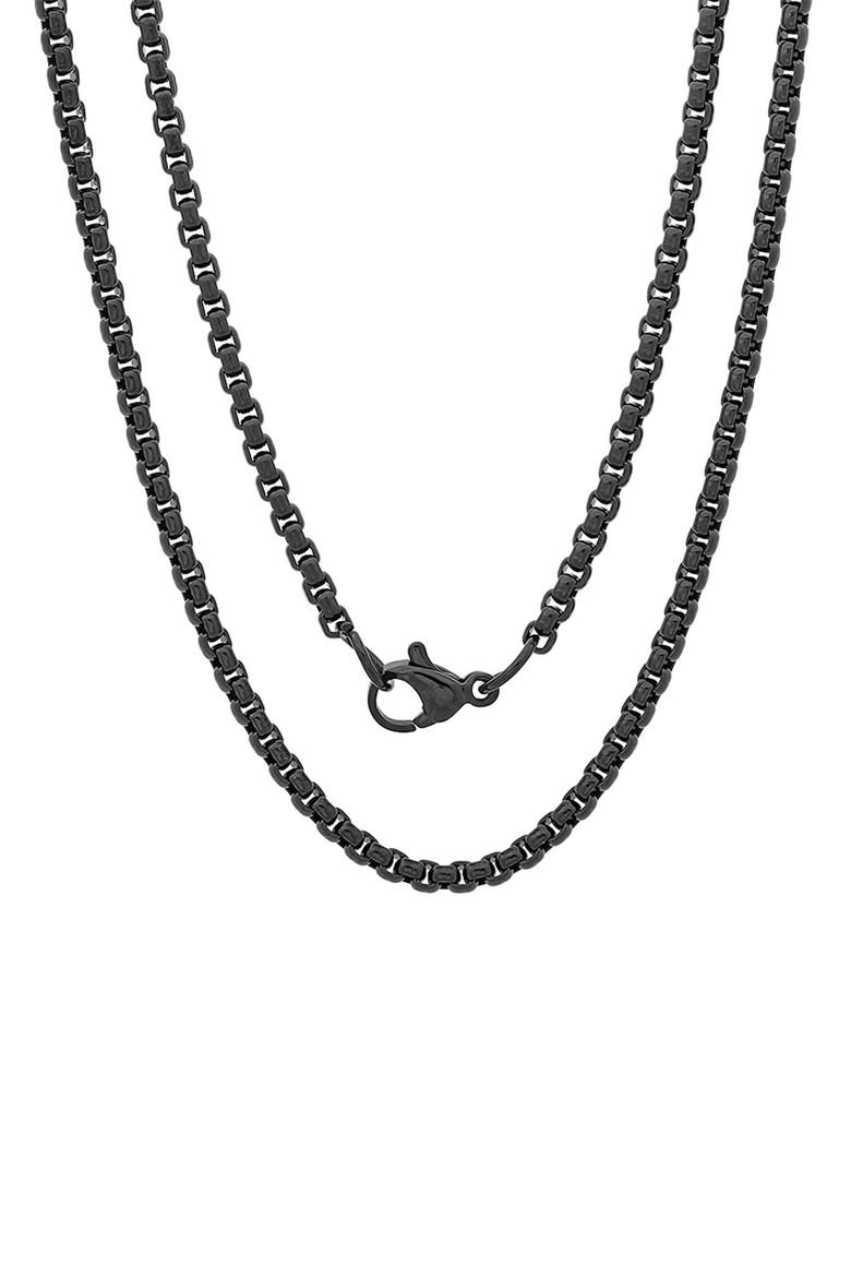 Men's Ion Plated Stainless Steel Chain Necklace, Main, color, BLACK