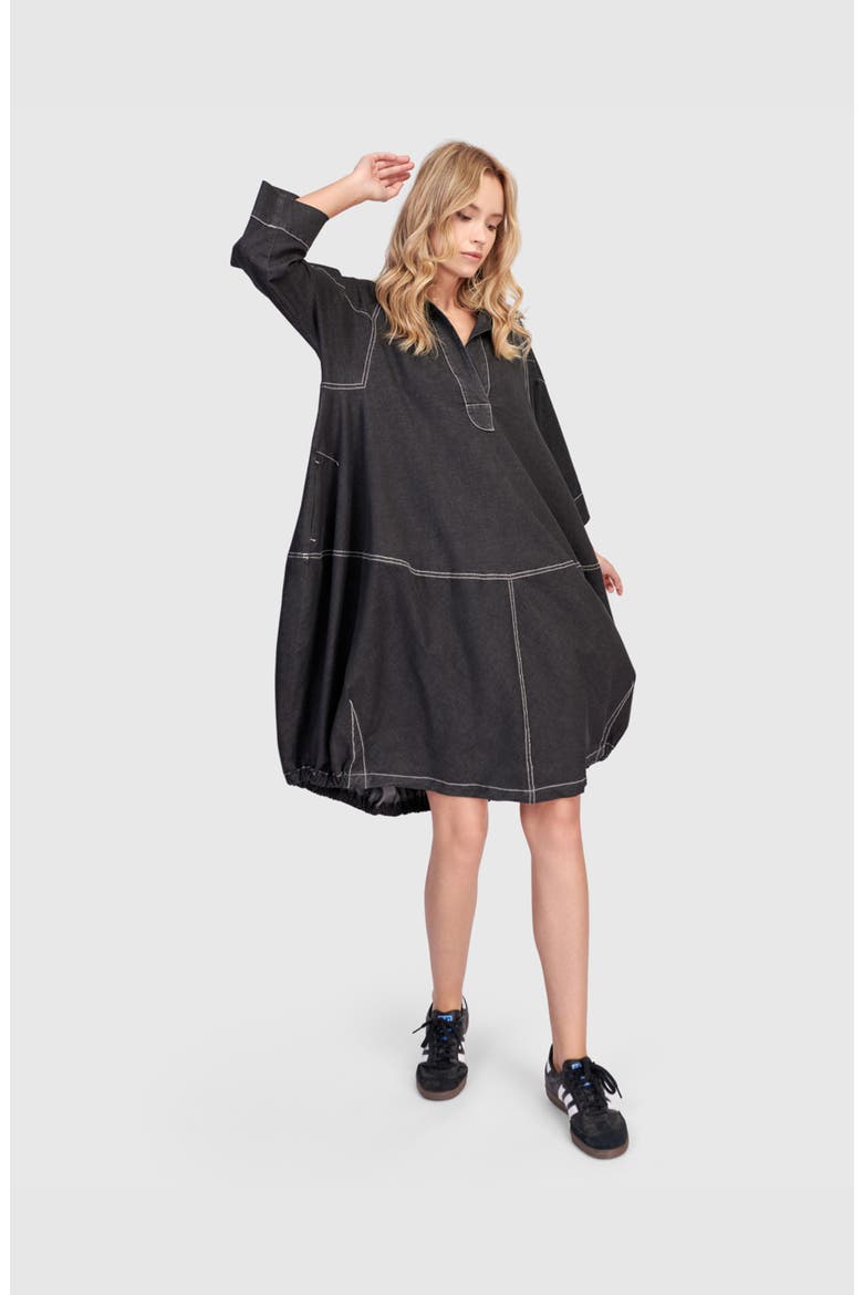 Panama Oversized Shirt Dress, Alternate, color, Black